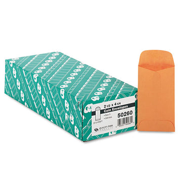 Quality Park™ Kraft Coin And Small Parts Envelope, #3, Square Flap, Gummed Closure, 2.5 X 4.25, Brown Kraft, 500-box freeshipping - TVN Wholesale